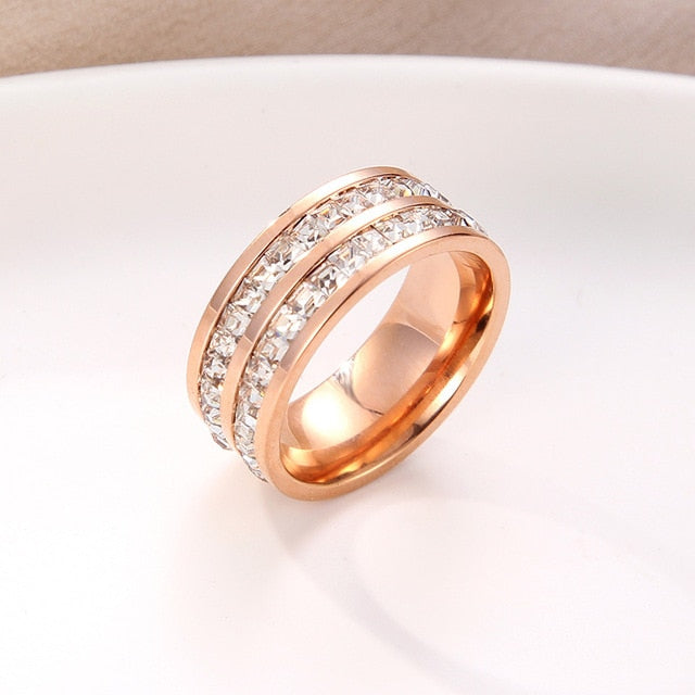 KNOCK  Girls Geometric Ring  Filled & Rose Gold Ring Promise Wedding Engagement Rings For Women Best Gifts