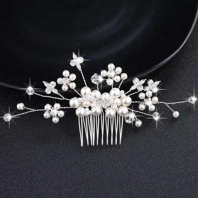 Miallo Wedding Crystal Peals Hair Combs Bridal Hair Clips Accessories Jewelry Handmade Women Head Ornaments Headpieces for Bride