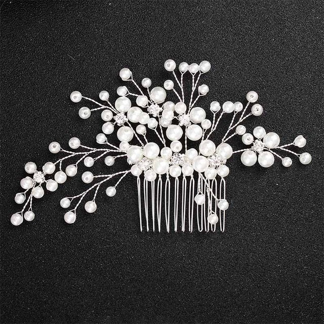 Miallo Wedding Crystal Peals Hair Combs Bridal Hair Clips Accessories Jewelry Handmade Women Head Ornaments Headpieces for Bride