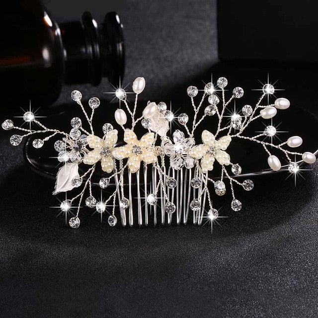 Miallo Wedding Crystal Peals Hair Combs Bridal Hair Clips Accessories Jewelry Handmade Women Head Ornaments Headpieces for Bride