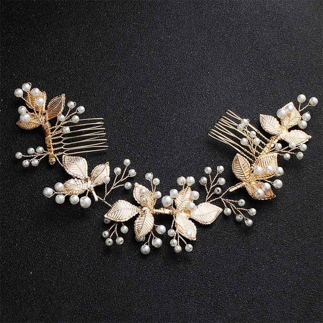 Miallo Wedding Crystal Peals Hair Combs Bridal Hair Clips Accessories Jewelry Handmade Women Head Ornaments Headpieces for Bride