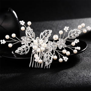 Miallo Wedding Crystal Peals Hair Combs Bridal Hair Clips Accessories Jewelry Handmade Women Head Ornaments Headpieces for Bride