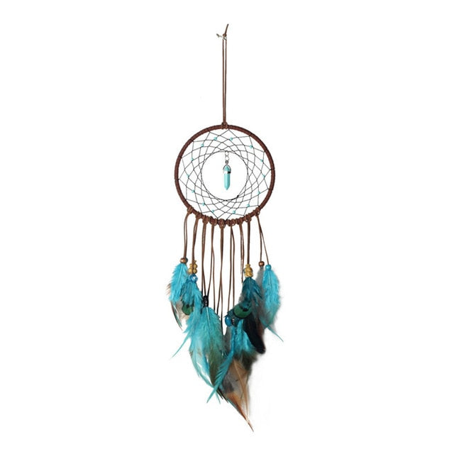 Girl Heart Dream Catcher National Feather Ornaments Lace Ribbons Feathers Wrapped Lights Girls Room Decor Dreamcatcher