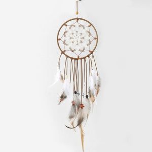 Girl Heart Dream Catcher National Feather Ornaments Lace Ribbons Feathers Wrapped Lights Girls Room Decor Dreamcatcher