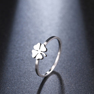 DOTIFI For Women Clover Pattern Ring New 316L Stainless Steel Girls Luxury Party / Wedding Jewelry R315