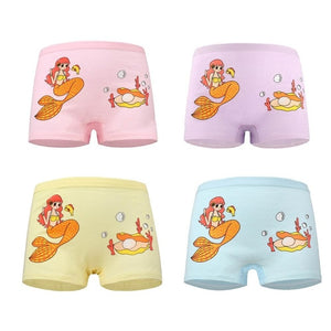 4 Pieces/Lot 2-12Y Children Underwear High Quality Cotton Girls Panties Cute Cat Pattern Kids Boxer Briefs Child Soft girl Pants