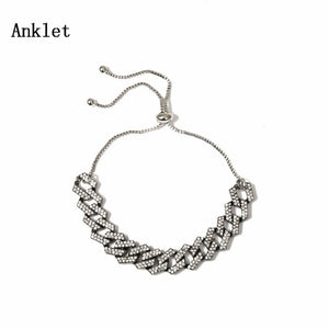 IngeSight.Z 4 Colors Charm Luxury Shiny Rhinestone Anklet Bracelet Adjustable Crystal Anklets On Foot Barefoot Sandals Jewelry