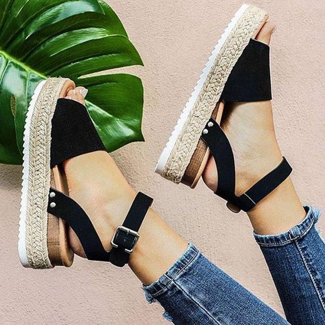 Wedges Shoes For Women High Heels Sandals Summer Shoes 2019 Flip Flop Chaussures Femme Platform Sandals Plus Size 35-43