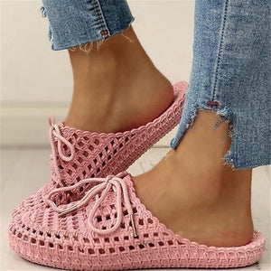 Women's Sandals 2020 Summer Handmade Ladies Shoes Floral Sandals Flats Retro Style Shoes Woman Slippers PU Leather Sandals