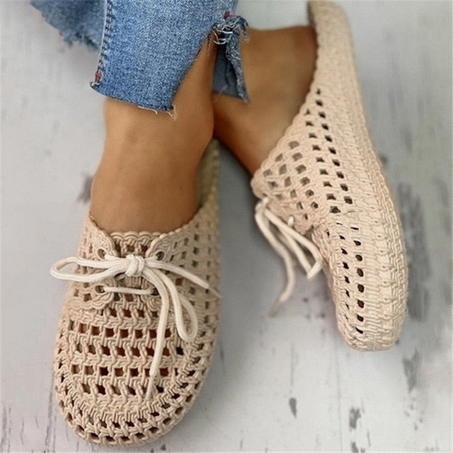 Women's Sandals 2020 Summer Handmade Ladies Shoes Floral Sandals Flats Retro Style Shoes Woman Slippers PU Leather Sandals