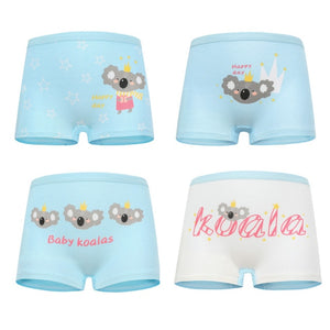 4 Pieces/Lot 2-12Y Children Underwear High Quality Cotton Girls Panties Cute Cat Pattern Kids Boxer Briefs Child Soft girl Pants