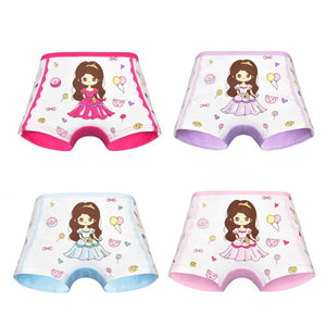 4 Pieces/Lot 2-12Y Children Underwear High Quality Cotton Girls Panties Cute Cat Pattern Kids Boxer Briefs Child Soft girl Pants