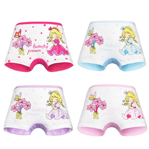 4 Pieces/Lot 2-12Y Children Underwear High Quality Cotton Girls Panties Cute Cat Pattern Kids Boxer Briefs Child Soft girl Pants