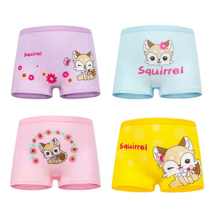 4 Pieces/Lot 2-12Y Children Underwear High Quality Cotton Girls Panties Cute Cat Pattern Kids Boxer Briefs Child Soft girl Pants