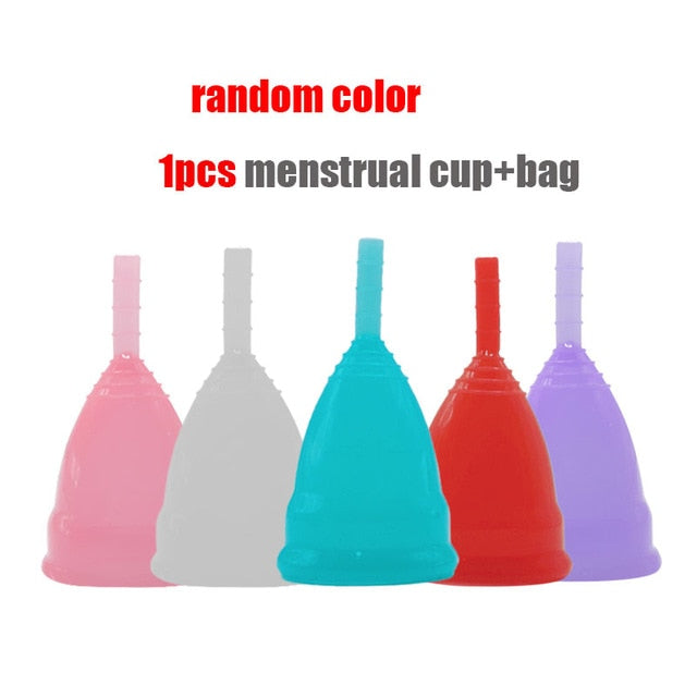 2pcs Menstrual Cup Medical Grade Silicone Copa Menstrual de Silicone Reusable Lady Cup Sterilizing Women Menstrual Period Cup