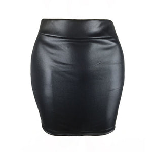 NEW fashion Sexy OL Women' Stretch Short skirt Faux Leather bag hip Skirts YF020